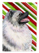 Load image into Gallery viewer, Keeshond Candy Cane Holiday Christmas Garden Flag – Decorative Outdoor Yard Flag