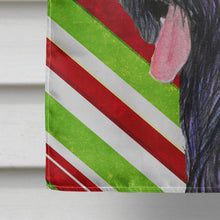 Load image into Gallery viewer, Briard Candy Cane Holiday Christmas Flag Canvas House Size