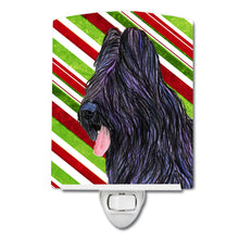 Load image into Gallery viewer, Briard Candy Cane Holiday Christmas Ceramic Night Light SS4558CNL