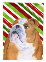 Load image into Gallery viewer, Bulldog English Candy Cane Holiday Christmas Flag Canvas House Size