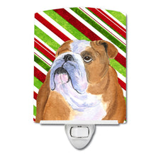 Load image into Gallery viewer, Bulldog English Candy Cane Holiday Christmas Ceramic Night Light SS4560CNL
