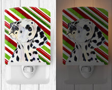 Load image into Gallery viewer, Dalmatian Candy Cane Holiday Christmas Ceramic Night Light SS4561CNL