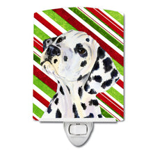 Load image into Gallery viewer, Dalmatian Candy Cane Holiday Christmas Ceramic Night Light SS4561CNL