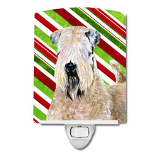 Load image into Gallery viewer, Wheaten Terrier Soft Coated Candy Cane Holiday Christmas Ceramic Night Light SS4562CNL