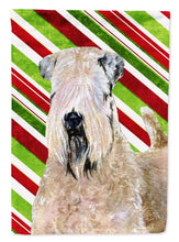 Load image into Gallery viewer, Wheaten Terrier Soft Coated Candy Cane Holiday Christmas Garden Flag – Decorative Outdoor Yard Flag