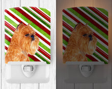 Load image into Gallery viewer, Brussels Griffon Candy Cane Holiday Christmas Ceramic Night Light SS4563CNL