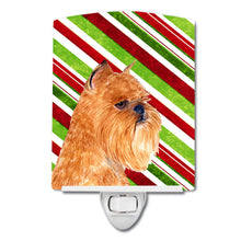 Load image into Gallery viewer, Brussels Griffon Candy Cane Holiday Christmas Ceramic Night Light SS4563CNL