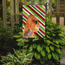 Load image into Gallery viewer, Brussels Griffon Candy Cane Holiday Christmas Garden Flag – Decorative Outdoor Yard Flag