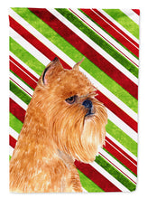 Load image into Gallery viewer, Brussels Griffon Candy Cane Holiday Christmas Garden Flag – Decorative Outdoor Yard Flag