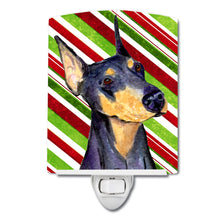 Load image into Gallery viewer, Doberman Candy Cane Holiday Christmas Ceramic Night Light SS4564CNL