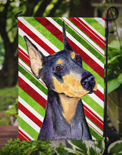 Load image into Gallery viewer, Doberman Candy Cane Holiday Christmas Garden Flag – Decorative Outdoor Yard Flag