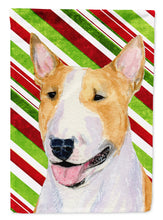 Load image into Gallery viewer, Bull Terrier Candy Cane Holiday Christmas Flag Canvas House Size