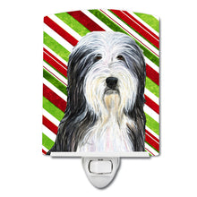 Load image into Gallery viewer, Bearded Collie Candy Cane Holiday Christmas Ceramic Night Light SS4566CNL