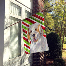 Load image into Gallery viewer, Clumber Spaniel Candy Cane Holiday Christmas Flag Canvas House Size