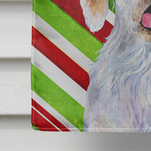 Load image into Gallery viewer, Clumber Spaniel Candy Cane Holiday Christmas Flag Canvas House Size