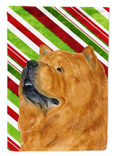 Load image into Gallery viewer, Chow Chow Candy Cane Holiday Christmas Flag Canvas House Size