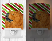 Load image into Gallery viewer, Chow Chow Candy Cane Holiday Christmas Ceramic Night Light SS4571CNL