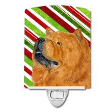 Load image into Gallery viewer, Chow Chow Candy Cane Holiday Christmas Ceramic Night Light SS4571CNL