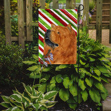 Load image into Gallery viewer, Chow Chow Candy Cane Holiday Christmas Garden Flag – Decorative Outdoor Yard Flag