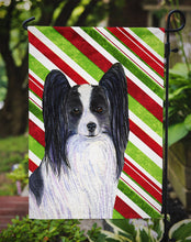 Load image into Gallery viewer, Papillon Candy Cane Holiday Christmas Garden Flag – Decorative Outdoor Yard Flag