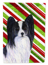 Load image into Gallery viewer, Papillon Candy Cane Holiday Christmas Garden Flag – Decorative Outdoor Yard Flag