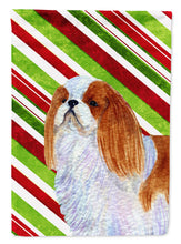 Load image into Gallery viewer, English Toy Spaniel Candy Cane Holiday Christmas Flag Canvas House Size