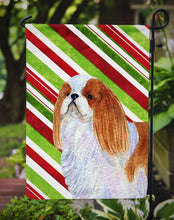 Load image into Gallery viewer, English Toy Spaniel Candy Cane Holiday Christmas Garden Flag – Decorative Outdoor Yard Flag
