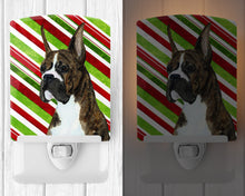 Load image into Gallery viewer, Boxer Candy Cane Holiday Christmas Ceramic Night Light SS4577CNL