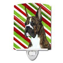Load image into Gallery viewer, Boxer Candy Cane Holiday Christmas Ceramic Night Light SS4577CNL