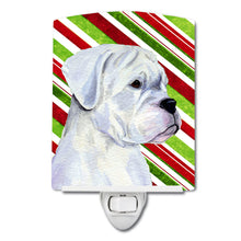 Load image into Gallery viewer, Boxer Candy Cane Holiday Christmas Ceramic Night Light SS4578CNL