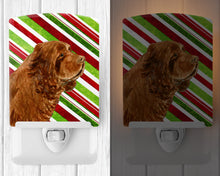 Load image into Gallery viewer, Sussex Spaniel Candy Cane Holiday Christmas Ceramic Night Light SS4579CNL