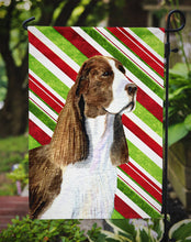 Load image into Gallery viewer, Springer Spaniel Candy Cane Holiday Christmas Garden Flag – Decorative Outdoor Yard Flag