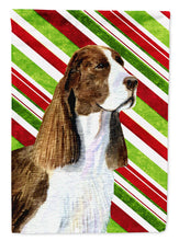 Load image into Gallery viewer, Springer Spaniel Candy Cane Holiday Christmas Garden Flag – Decorative Outdoor Yard Flag