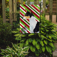 Load image into Gallery viewer, Basenji Candy Cane Holiday Christmas Garden Flag – Decorative Outdoor Yard Flag