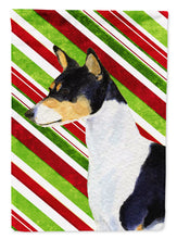 Load image into Gallery viewer, Basenji Candy Cane Holiday Christmas Garden Flag – Decorative Outdoor Yard Flag