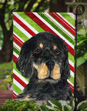 Load image into Gallery viewer, Gordon Setter Candy Cane Holiday Christmas Garden Flag – Decorative Outdoor Yard Flag