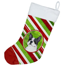 Load image into Gallery viewer, Boston Terrier Winter Snowflakes Christmas Stocking SS4585