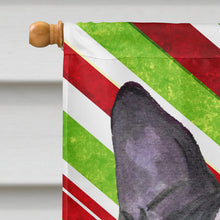 Load image into Gallery viewer, Boston Terrier Candy Cane Holiday Christmas Flag Canvas House Size
