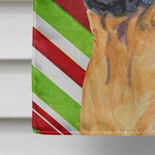 Load image into Gallery viewer, Mastiff Candy Cane Holiday Christmas Flag Canvas House Size