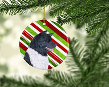 Load image into Gallery viewer, Akita Candy Cane Holiday Christmas Ornament - Round Ceramic Ornament – Artist-Designed Keepsake Decoration SS4590