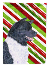 Load image into Gallery viewer, Akita Candy Cane Holiday Christmas Garden Flag – Decorative Outdoor Yard Flag