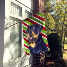 Load image into Gallery viewer, Rottweiler Candy Cane Holiday Christmas Flag Canvas House Size