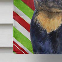 Load image into Gallery viewer, Rottweiler Candy Cane Holiday Christmas Flag Canvas House Size
