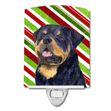 Load image into Gallery viewer, Rottweiler Candy Cane Holiday Christmas Ceramic Night Light SS4593CNL