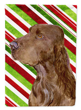 Load image into Gallery viewer, Field Spaniel Candy Cane Holiday Christmas Flag Canvas House Size
