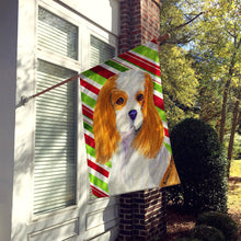 Load image into Gallery viewer, Cavalier Spaniel Candy Cane Holiday Christmas Flag Canvas House Size