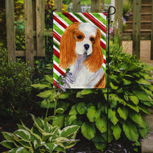 Load image into Gallery viewer, Cavalier Spaniel Candy Cane Holiday Christmas Garden Flag – Decorative Outdoor Yard Flag
