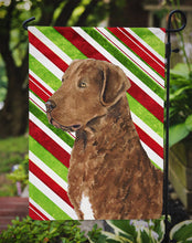 Load image into Gallery viewer, Chesapeake Bay Retriever Candy Cane Holiday Christmas Garden Flag – Decorative Outdoor Yard Flag