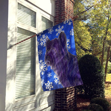 Load image into Gallery viewer, Skye Terrier Winter Snowflakes Holiday Flag Canvas House Size