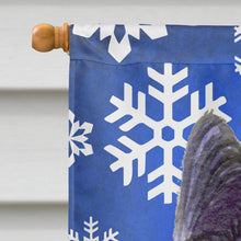 Load image into Gallery viewer, Skye Terrier Winter Snowflakes Holiday Flag Canvas House Size